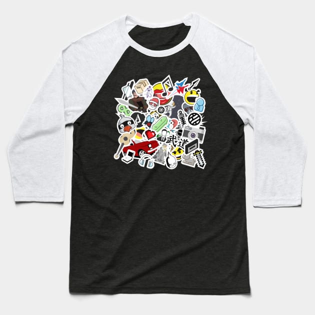 Sticker Bomb Baseball T-Shirt by Sakagami